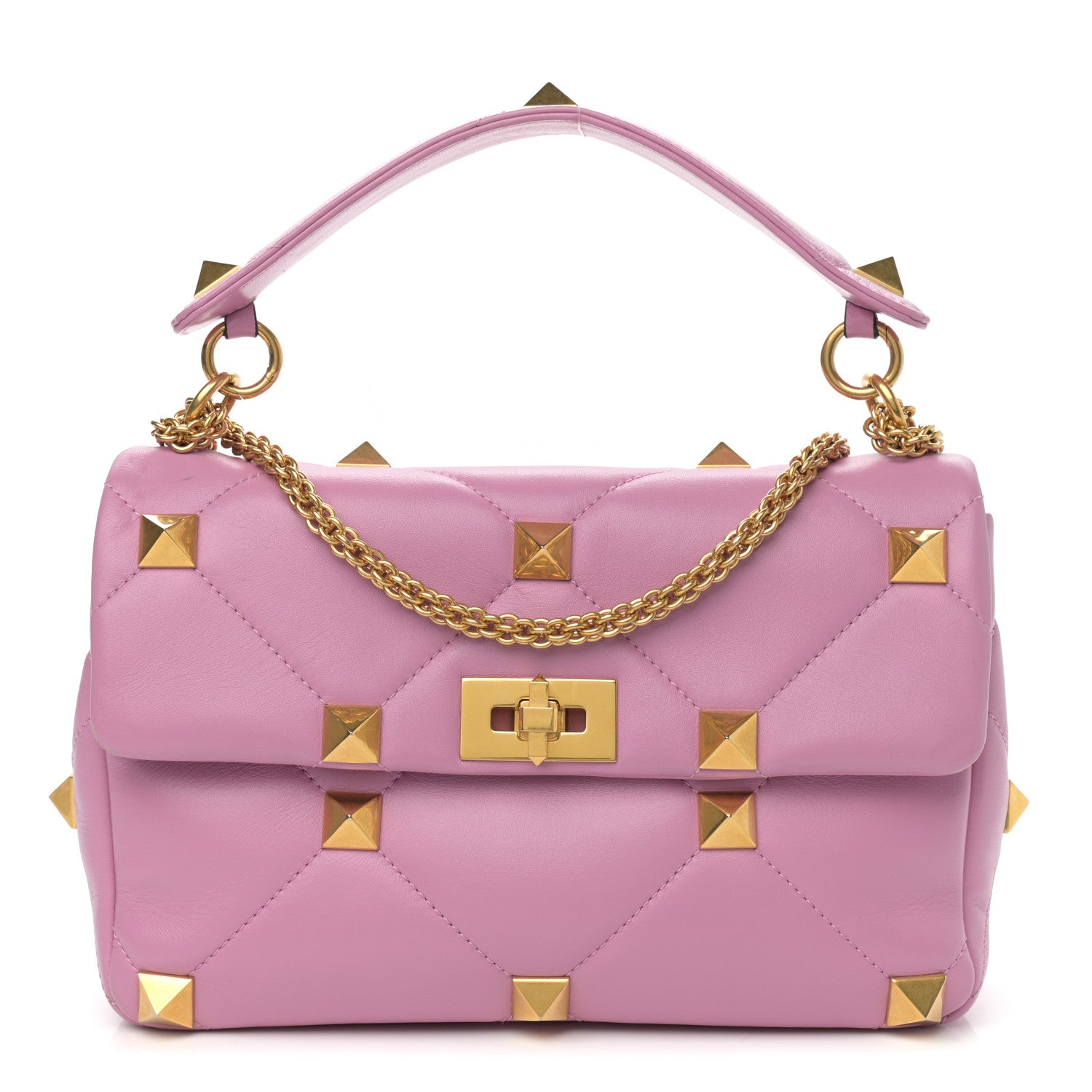 Valentino Garavani Nappa Large Roman Stud Shoulder Bag Giacinto 1 of 14