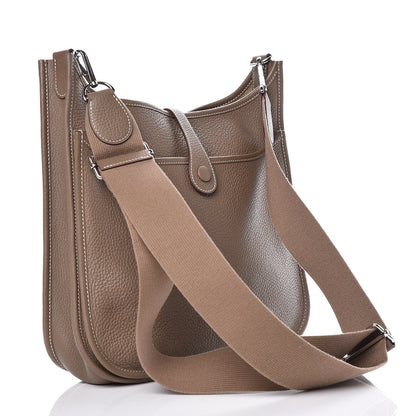 Hermes Taurillon Clemence Evelyne III PM Etoupe 3 of 10