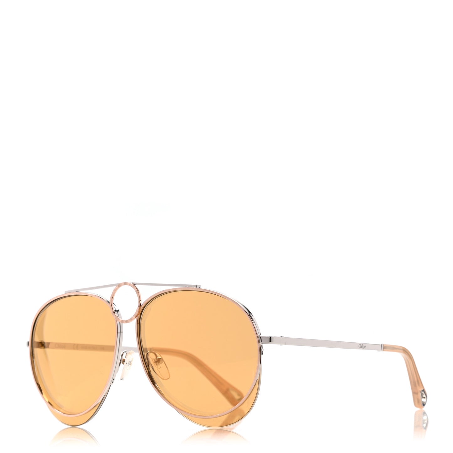 Metal Mirrored Romie Aviator Sunglasses CE144S Silver Copper