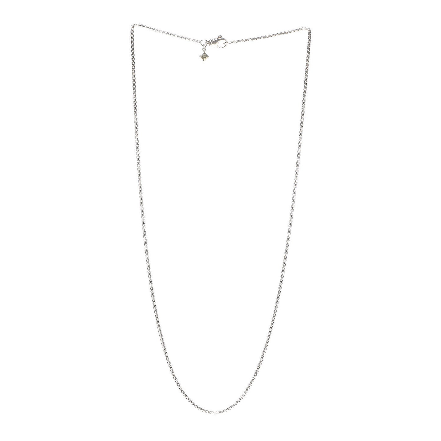 Sterling Silver 14K Yellow Gold 1.7mm Baby Box Chain Necklace 20"