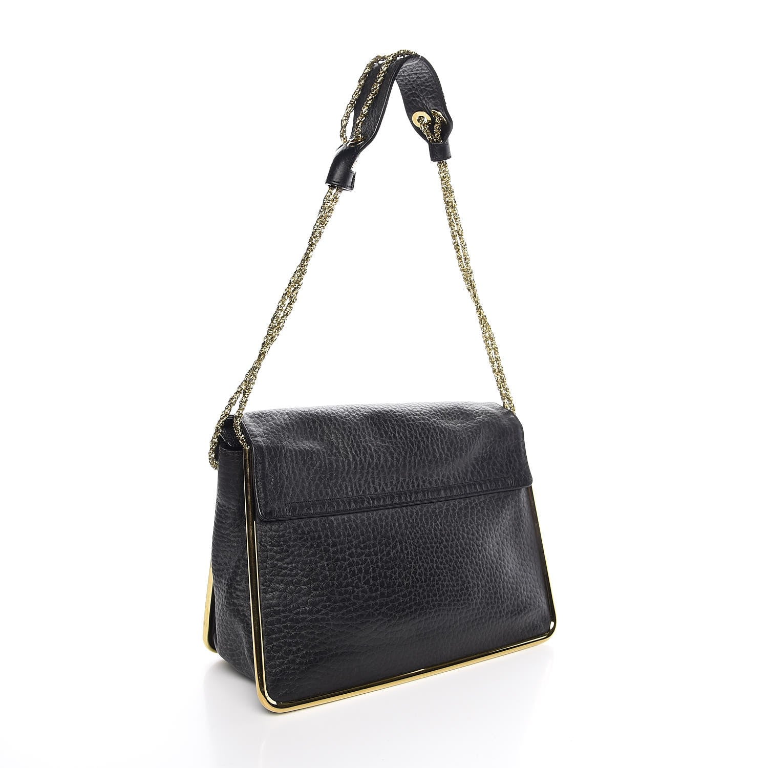Chloe Grained Calfskin Medium Sally Flap Bag Black 3 of 8