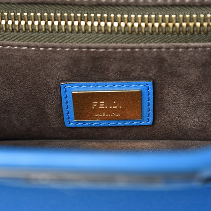 Fendi Vitello Seta Medium Peekaboo Iconic Satchel Blue Royal 8 of 8