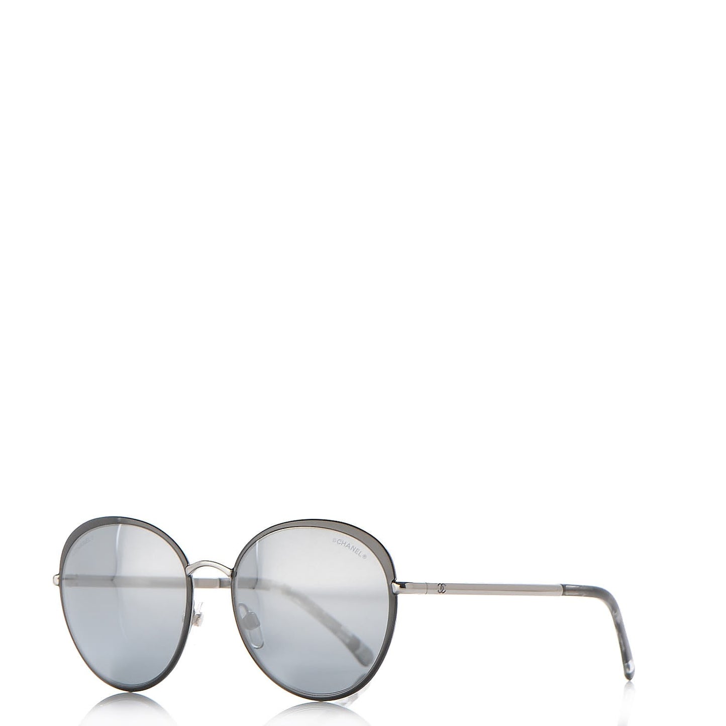 Round Spring Sunglasses 4206 Black Silver