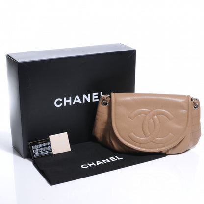 Chanel Caviar Half Moon Large Flap Dark Beige 5 of 8