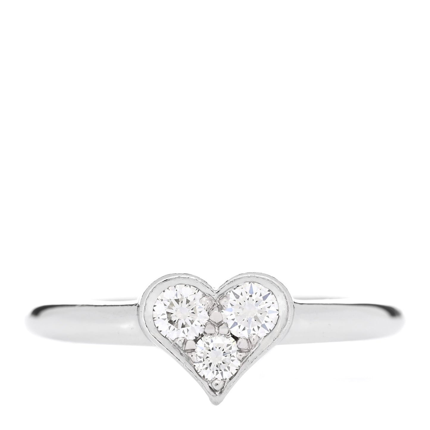 Platinum Diamond Hearts Ring 49 4.75