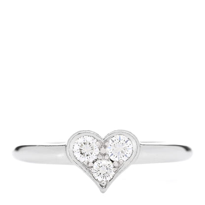 Tiffany Platinum Diamond Hearts Ring 49 4.75 1 of 5