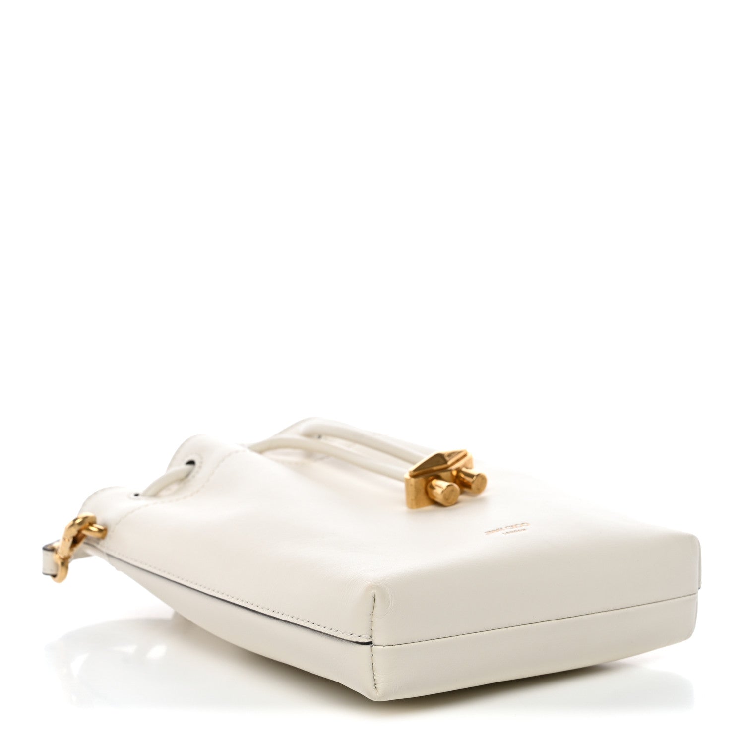 Jimmy Choo Soft Shiny Calfskin Mini Bon Bon N/S Bucket Bag Latte