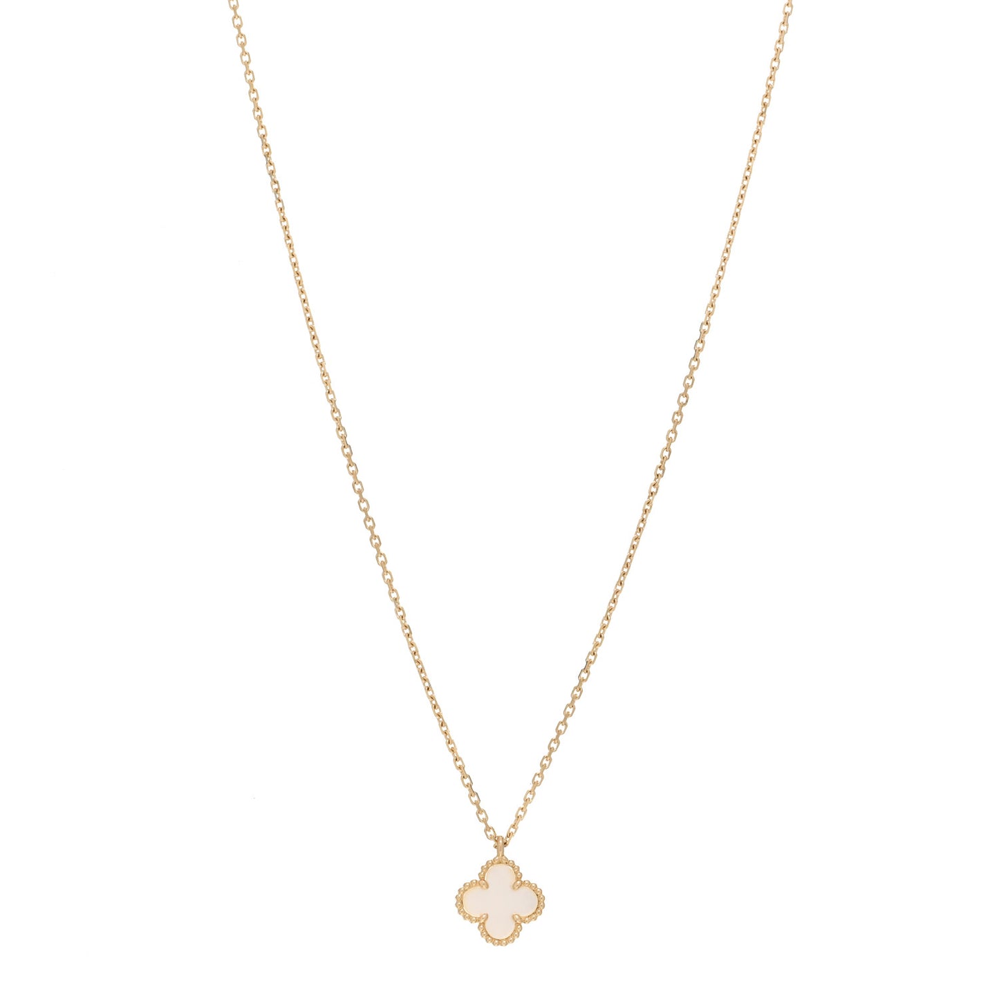 18K Yellow Gold Mother of Pearl Sweet Alhambra Pendant Necklace