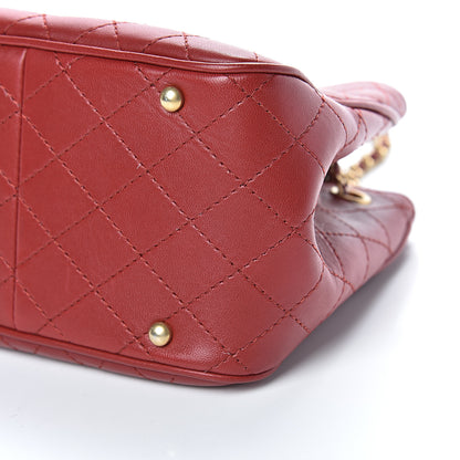 Chanel Calfskin Stitched Small Egyptian Amulet Drawstring Bag Red 9 of 9