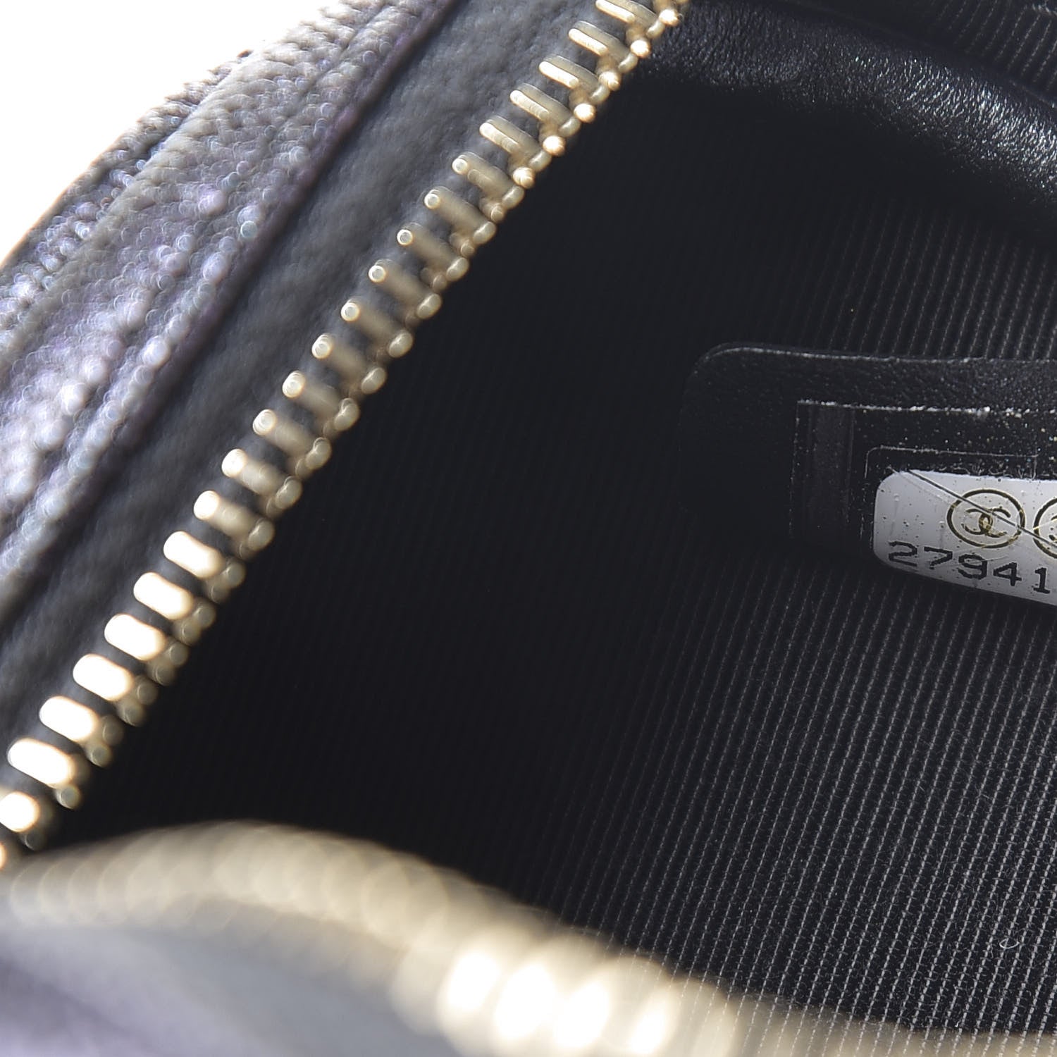 Chanel Iridescent Caviar Quilted Zip Around Classic Coin Purse Black 6 of 6