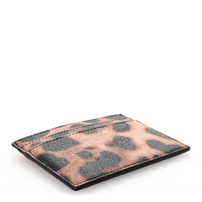 Saint Laurent Calfskin Leopard Print Card Case Manto Naturale 4 of 7