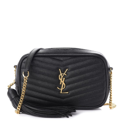 Saint Laurent Grain De Poudre Matelasse Monogram Mini Lou Camera Bag Black 1 of 11