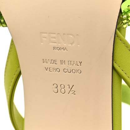 Fendi Organza Paillettes Colibri 85mm Slingback Pumps 38.5 Wasabi 6 of 8