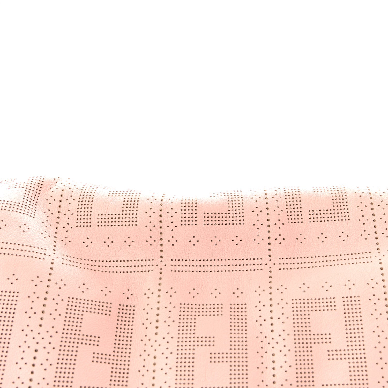 Fendi Calfskin Perforated Small Chef Shoulder Bag Pink 7 of 9
