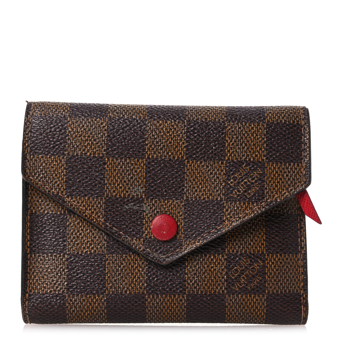 Damier Ebene Victorine Wallet Red