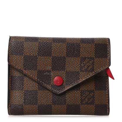 Louis Vuitton Damier Ebene Victorine Wallet Red 1 of 14