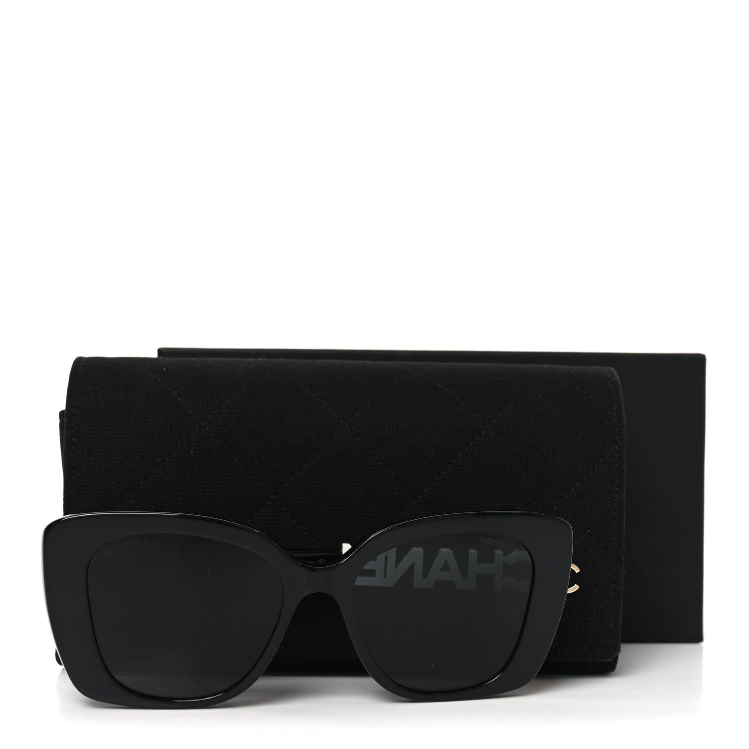 Chanel Acetate Strass Square Sunglasses 5422-B-A Black White 7 of 7