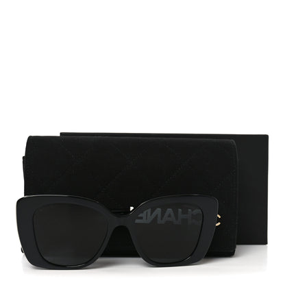 Chanel Acetate Strass Square Sunglasses 5422-B-A Black White 7 of 7