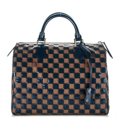 Louis Vuitton Damier Paillettes Speedy 30 Blue 1 of 8