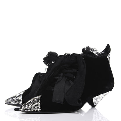 Saint Laurent Velluto Master Crystal Embellished Blaze 45 La Strass Ankle Boots 39 Black 3 of 9