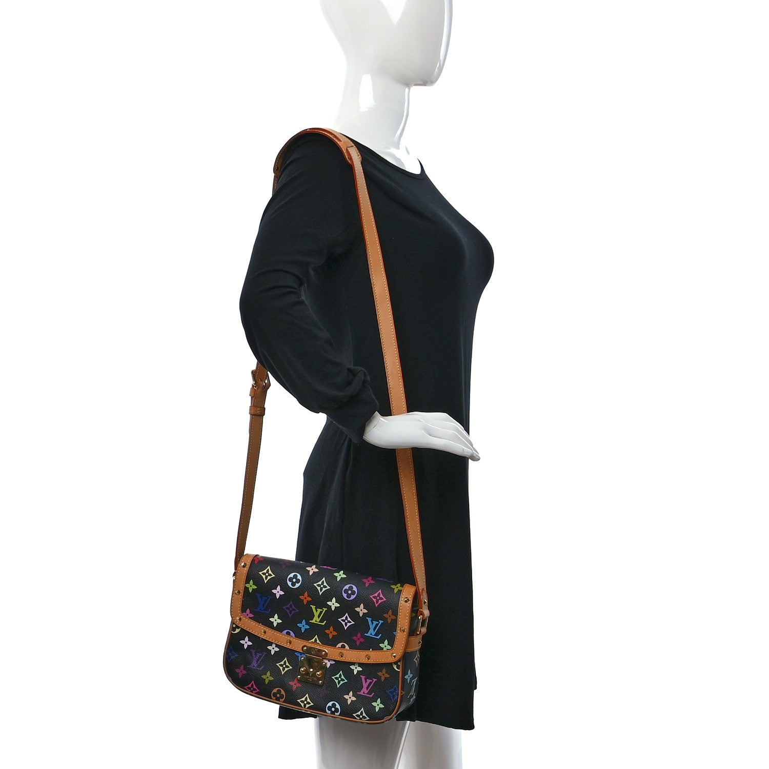 Louis Vuitton Monogram Multicolor Sologne Black 2 of 8