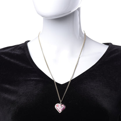 Chanel Enamel Heart CC Necklace Gold 2 of 6