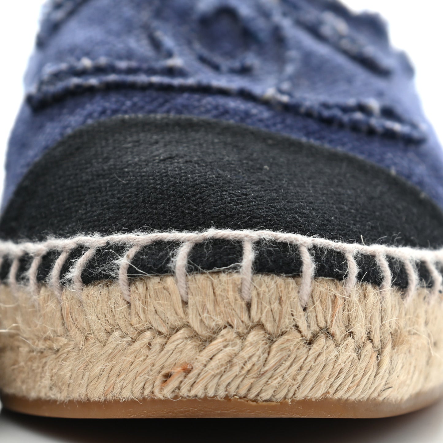 Denim Toile CC Espadrilles 38 Navy Black