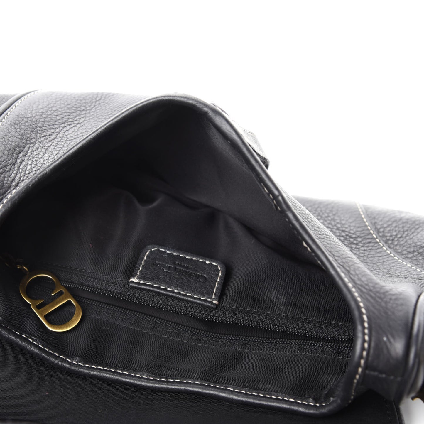 Calfskin Double Saddle Bag Black