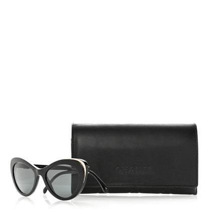 Chanel Acetate Cat Eye CC Sunglasses 5432 Black 10 of 10