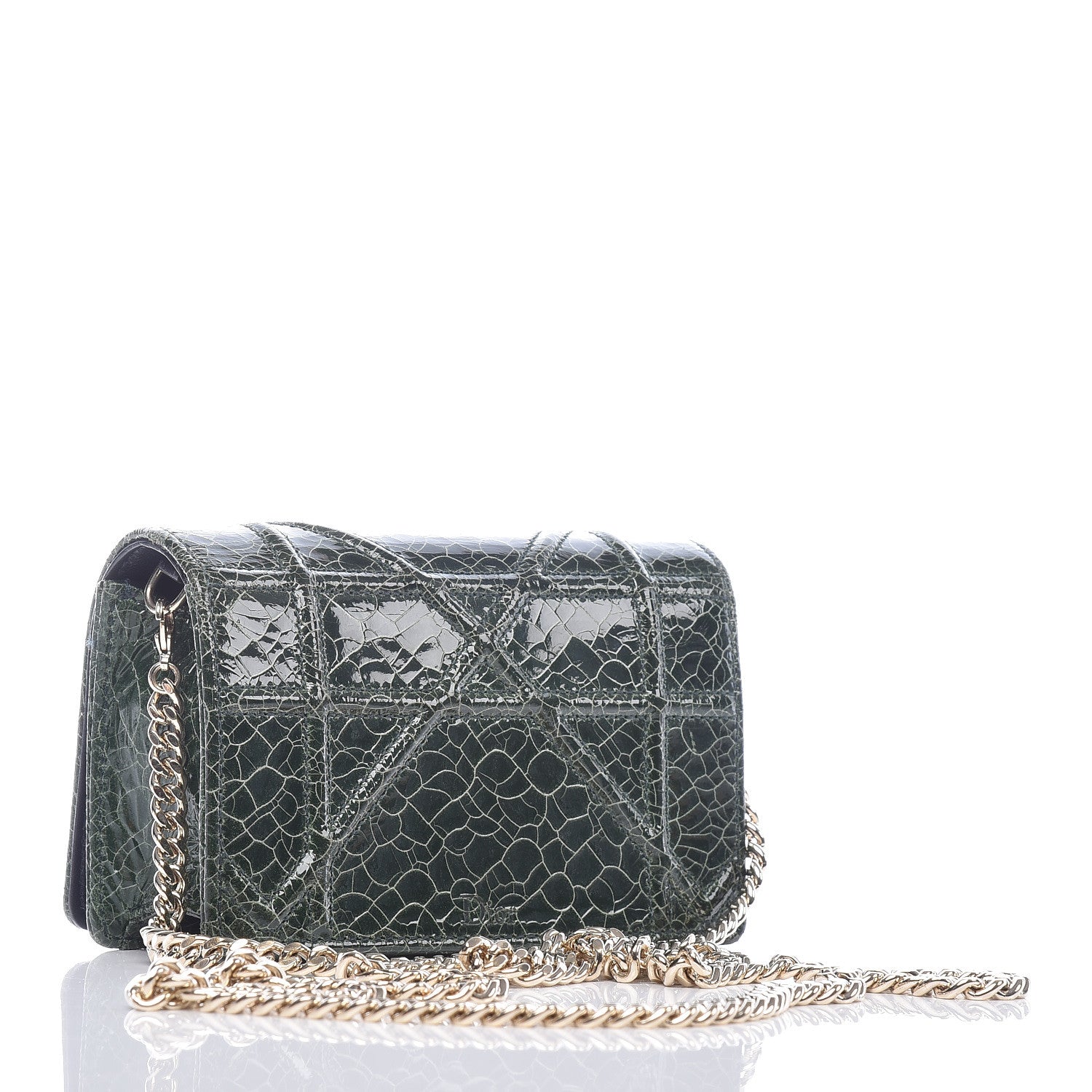 Christian Dior Ceramic Effect Deerskin Baby Diorama Flap Bag Green 3 of 15