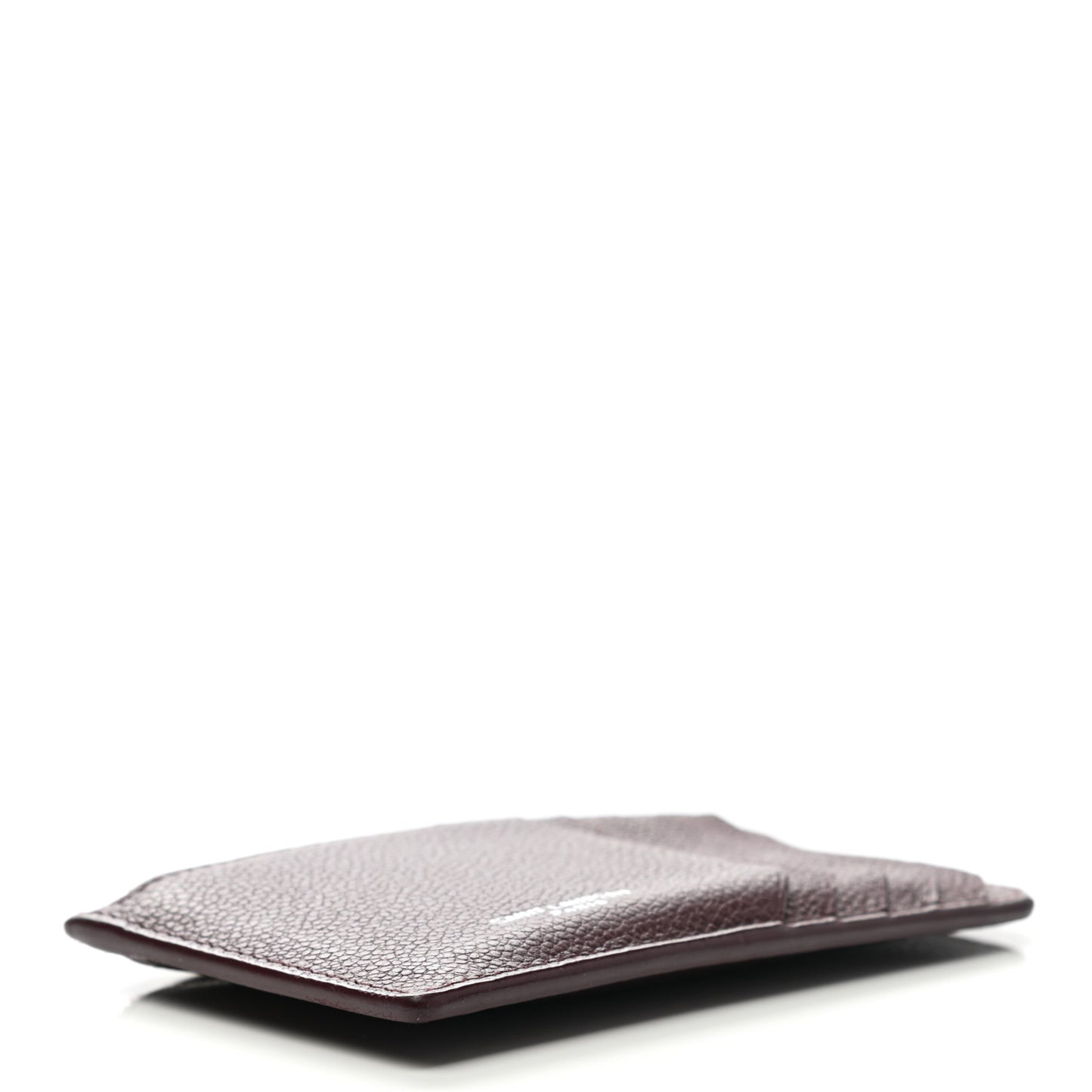 Grained Calfskin 5 Fragments Zip Pouch Card Holder Burgundy