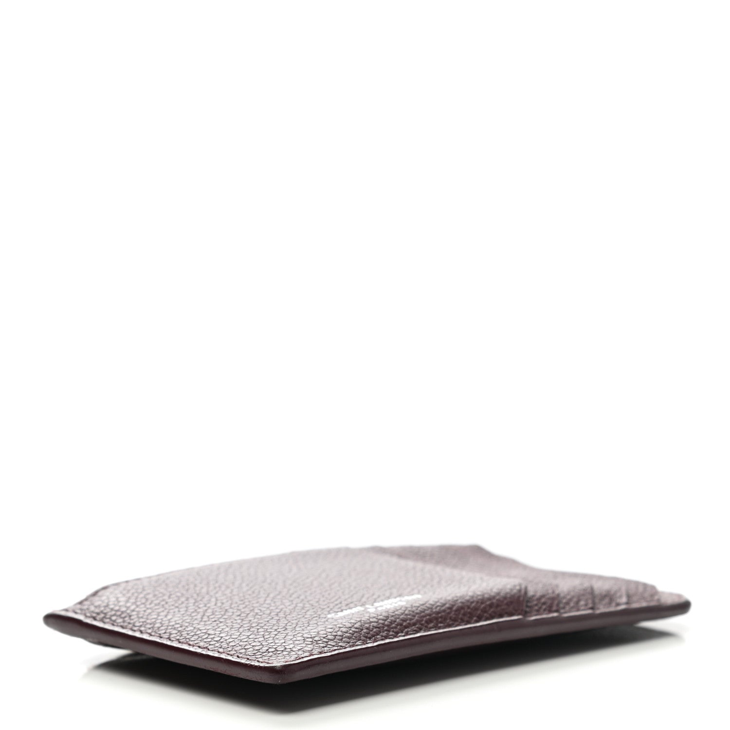 Saint Laurent Grained Calfskin 5 Fragments Zip Pouch Card Holder Burgundy 4 of 11