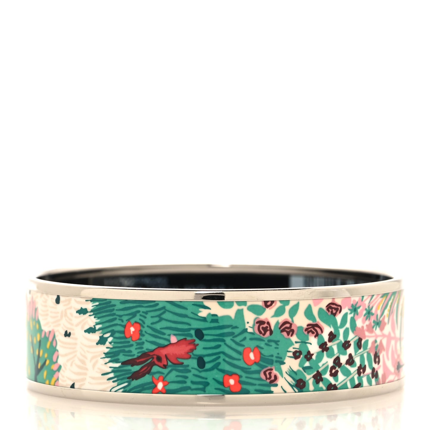 Enamel Printed Wide Dans un Jardin Anglais Bracelet 65 Baroque
