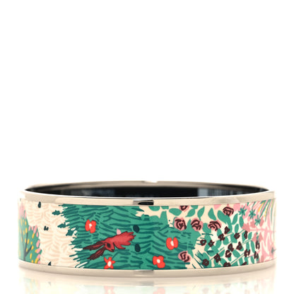 Hermes Enamel Printed Wide Dans un Jardin Anglais Bracelet 65 Baroque 3 of 6