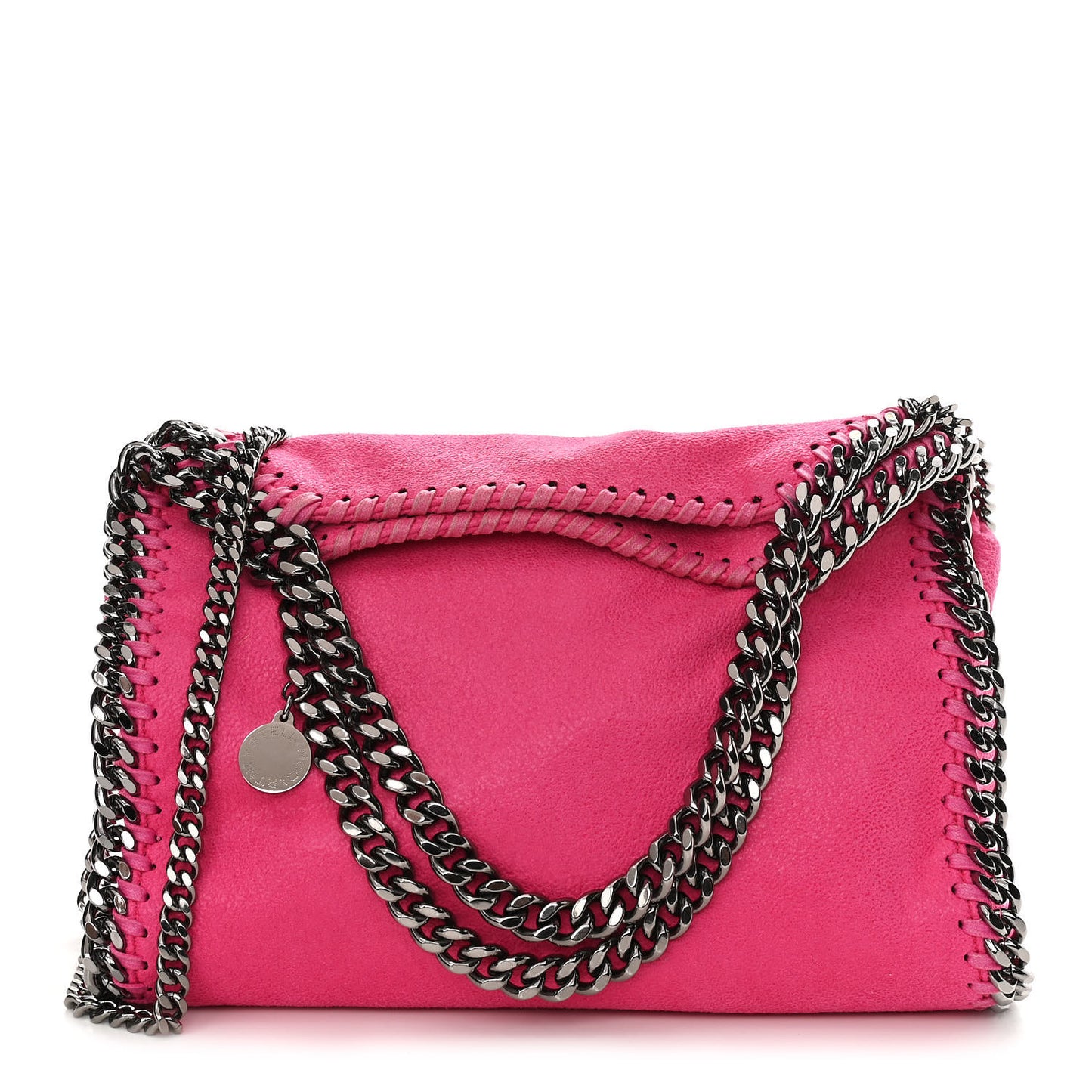 Shaggy Deer Mini Falabella Fold Over Tote Hot Pink