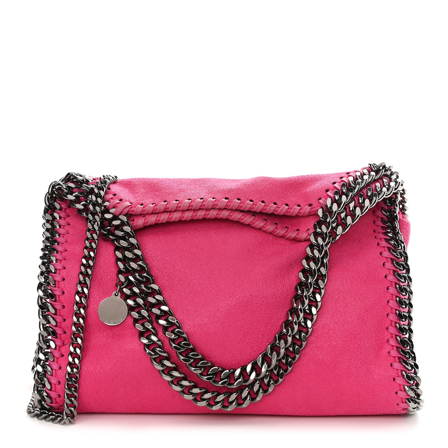 Stella McCartney Shaggy Deer Mini Falabella Fold Over Tote Hot Pink 1 of 10
