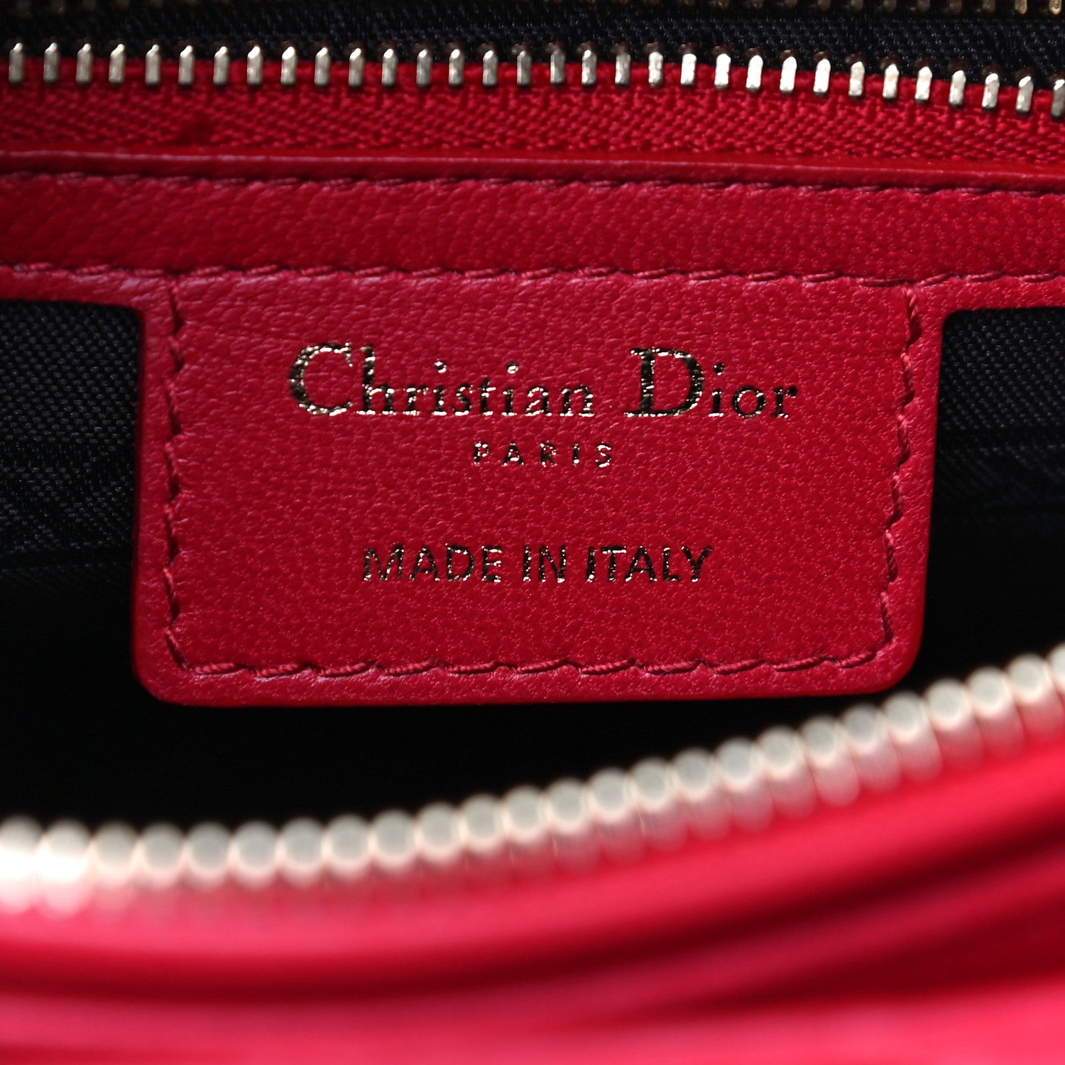 Christian Dior Lambskin Cannage Medium Lady Dior Red 8 of 11