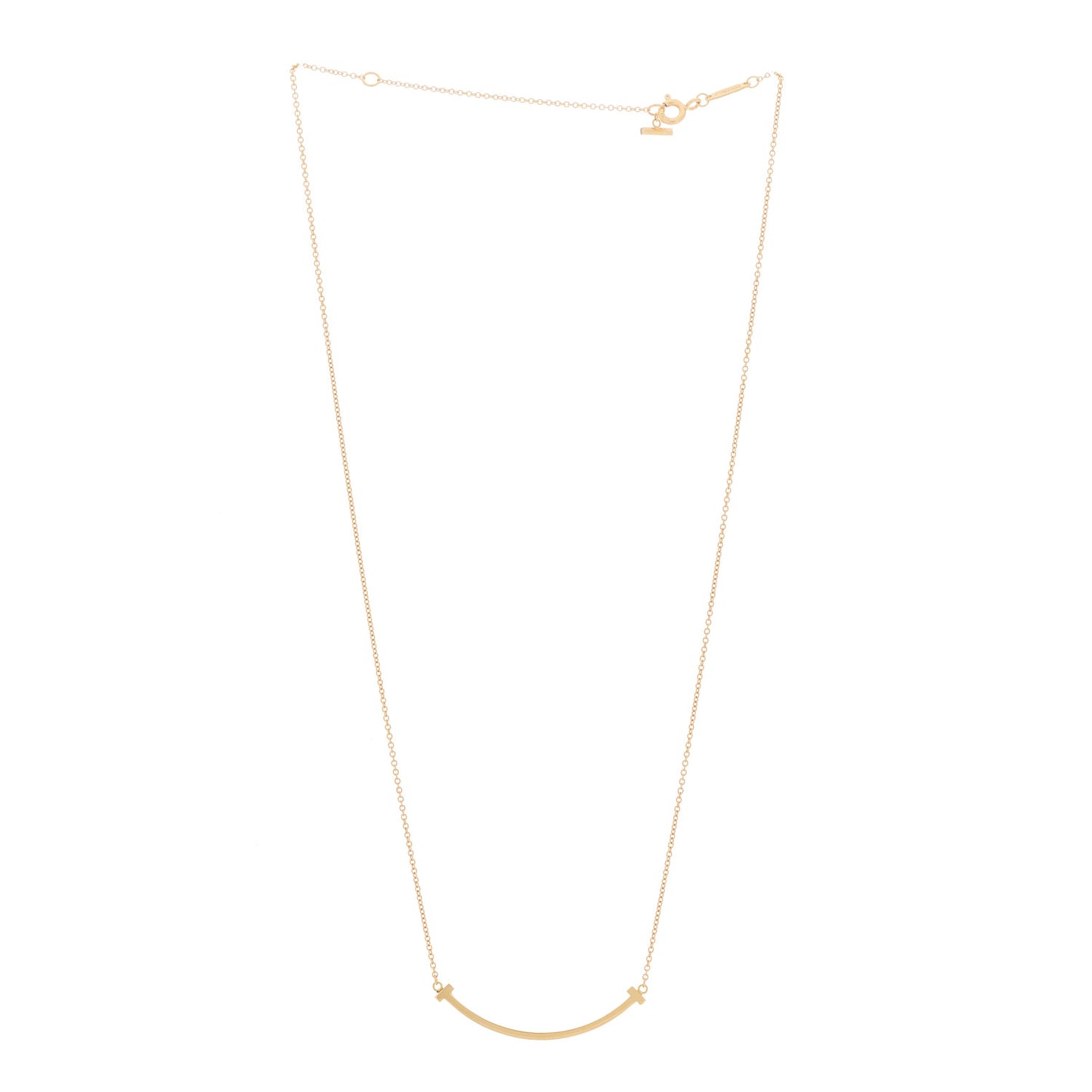 18K Rose Gold Small T Smile Pendant Necklace