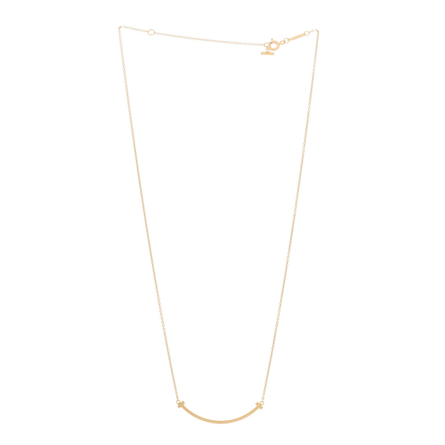 Tiffany 18K Rose Gold Small T Smile Pendant Necklace 3 of 4