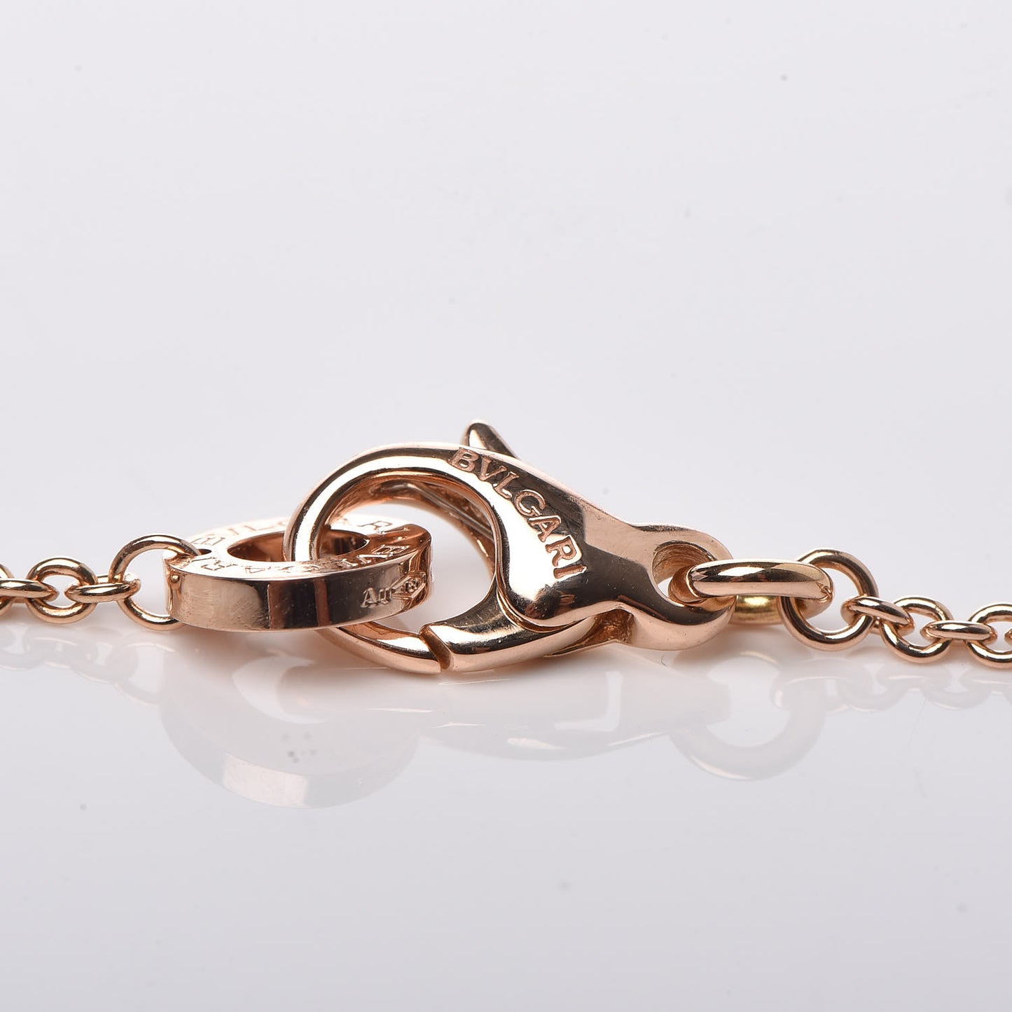 18K Rose Gold Diamond White Ceramic B.Zero1 Necklace