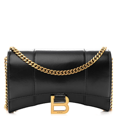 Balenciaga Shiny Box Calfskin Hourglass Chain Bag Black 1 of 10