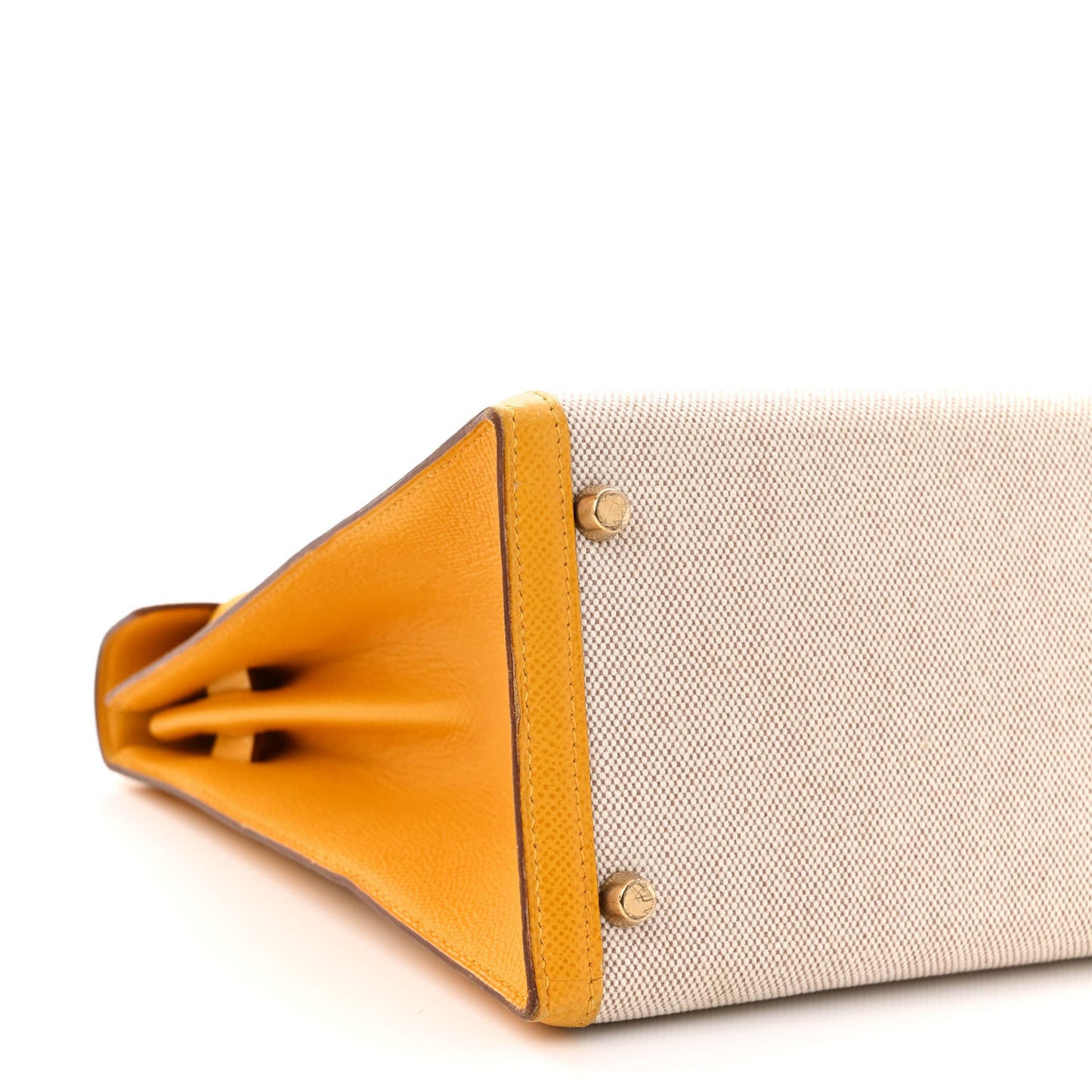 Toile H Epsom Kelly Sellier 28 Ecru Jaune Sable