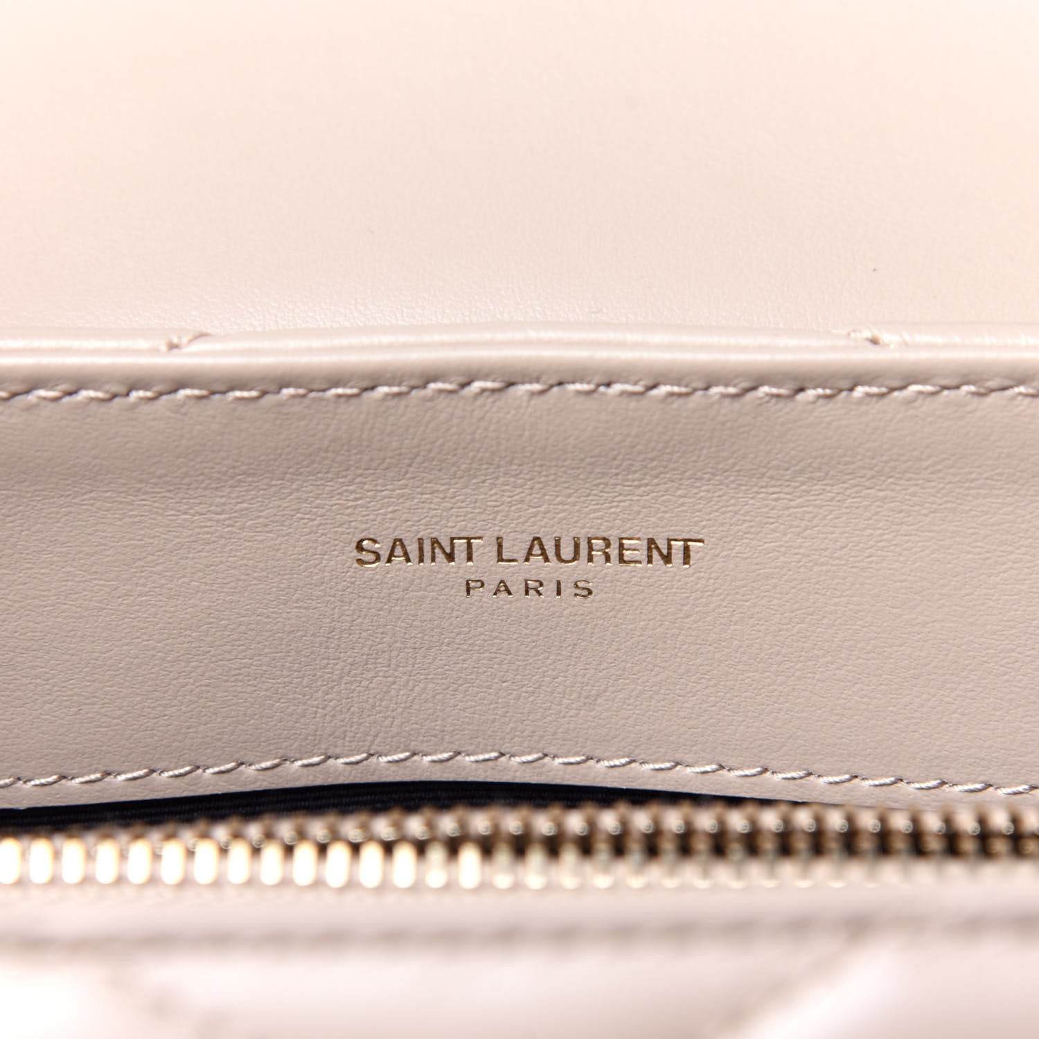 Saint Laurent Calfskin Y Quilted Monogram Small Loulou Chain Satchel Dark Beige 9 of 11