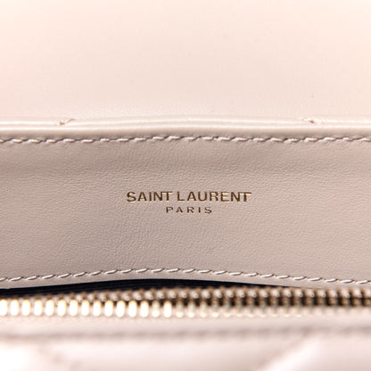 Saint Laurent Calfskin Y Quilted Monogram Small Loulou Chain Satchel Dark Beige 9 of 11