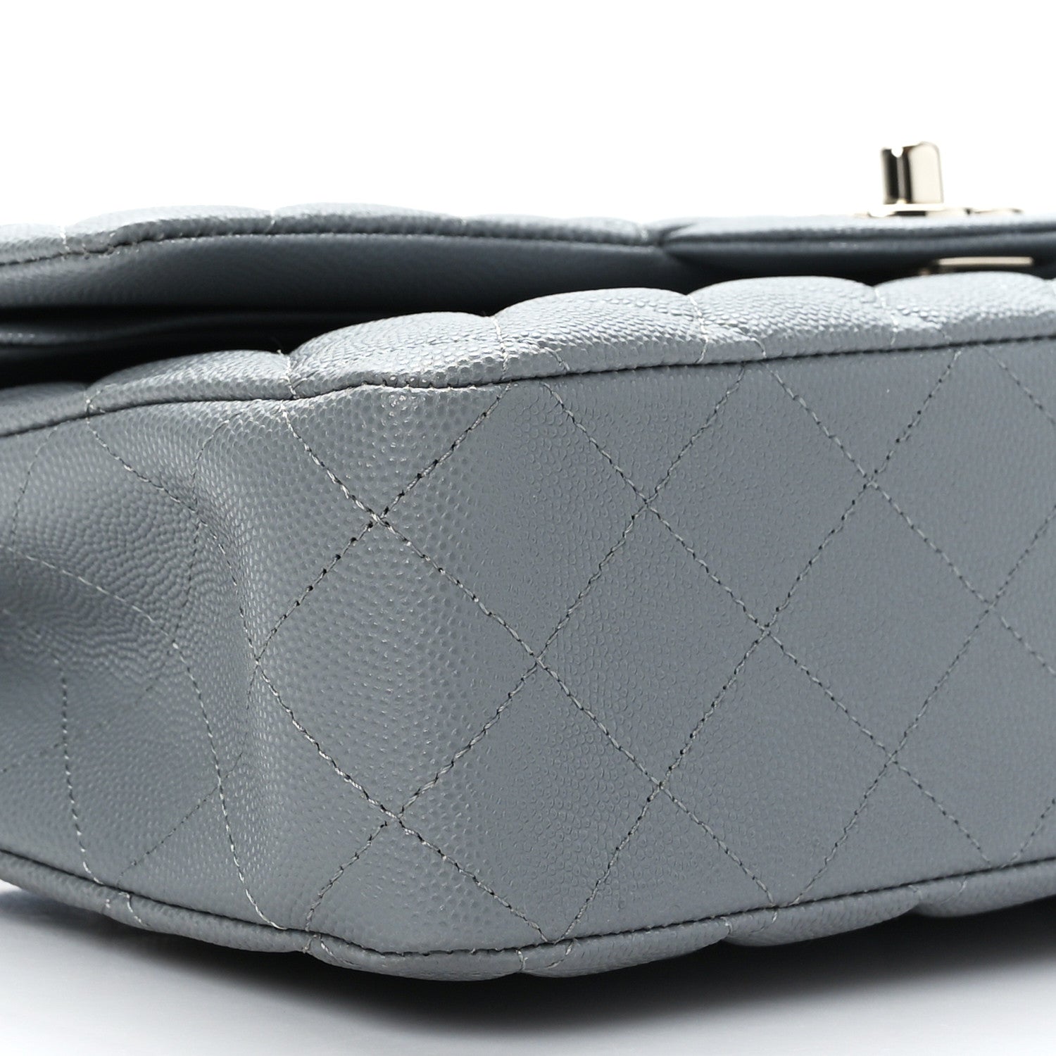 Chanel Caviar Quilted Medium Double Flap Grey 8 of 9
