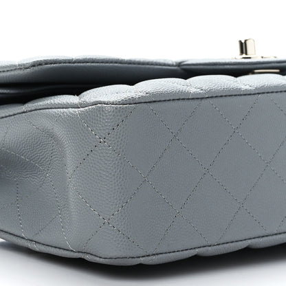Chanel Caviar Quilted Medium Double Flap Grey 8 of 9