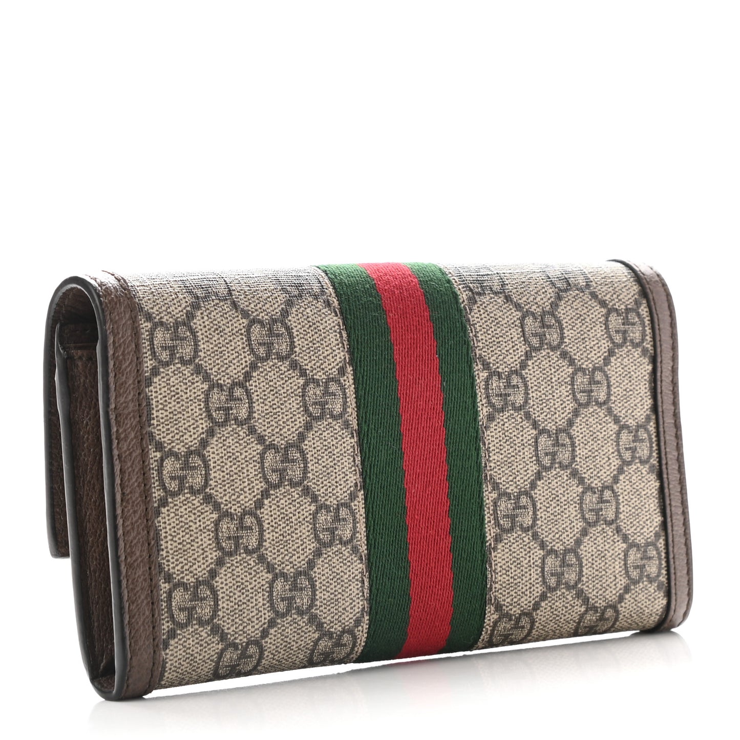 GG Supreme Monogram Web Ophidia Continental Wallet Brown