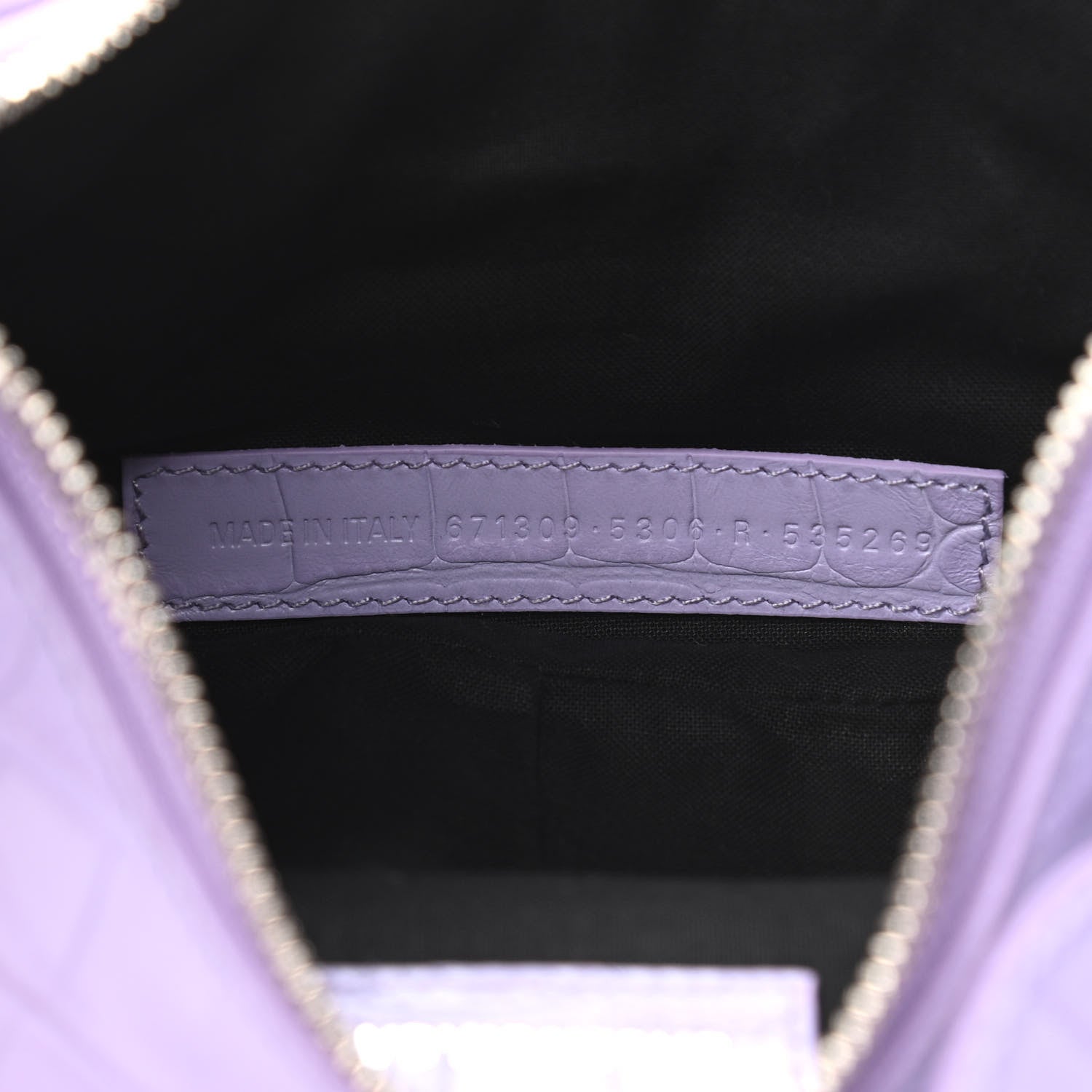 Balenciaga Extra Supple Calfskin Crocodile Embossed Le Cagole Shoulder Bag XS Lilac 8 of 10