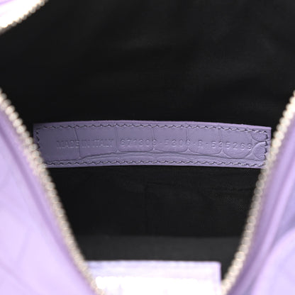 Balenciaga Extra Supple Calfskin Crocodile Embossed Le Cagole Shoulder Bag XS Lilac 8 of 10