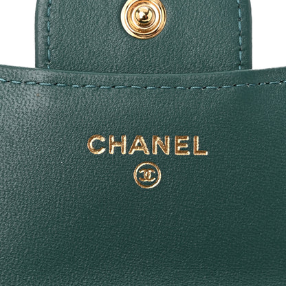 Chanel Lambskin Quilted Top Handle Flap Coin Purse With Chain Green 6 of 12